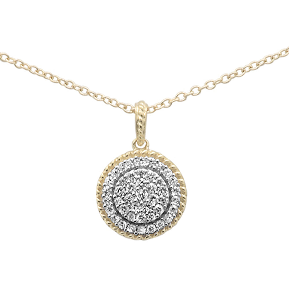 .25ct F SI 10K Yellow GOLD Diamond Round Solitaire Pendant Necklace