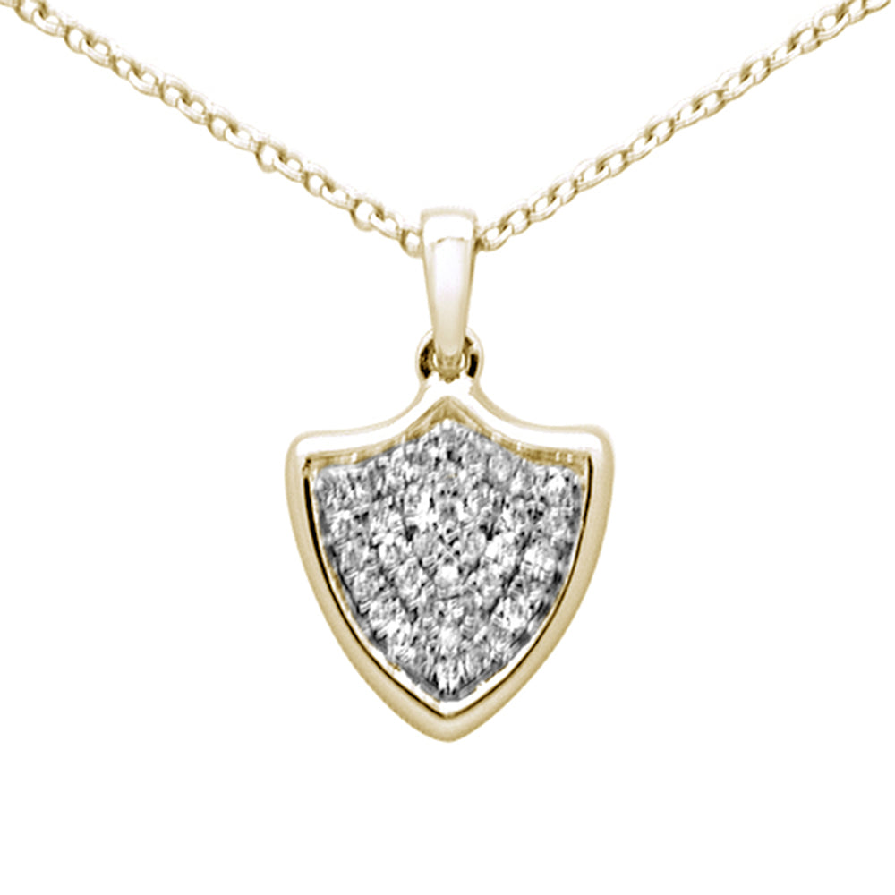 ''.10ct F SI 10K Yellow Gold Diamond Pendant NECKLACE 18'''' Chain''
