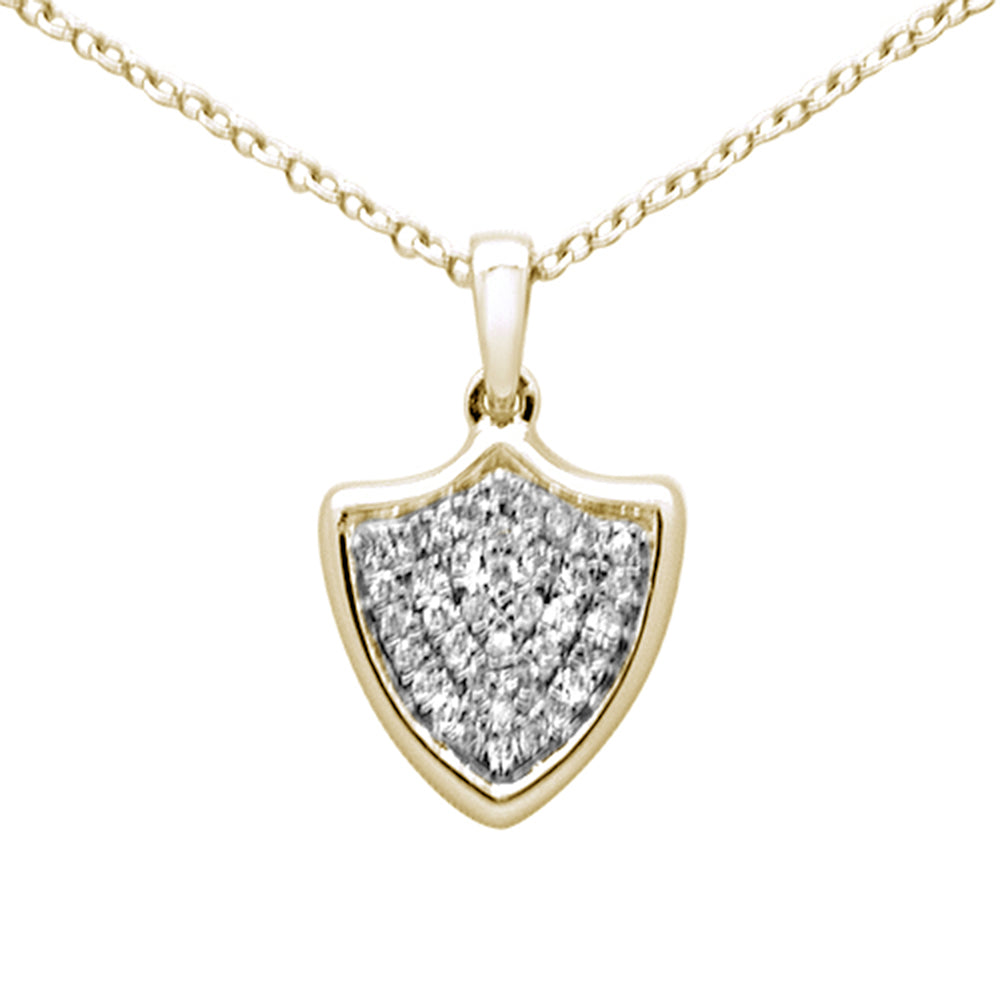 ''.10ct F SI 10K Yellow Gold DIAMOND Pendant Necklace 18'''' Chain''