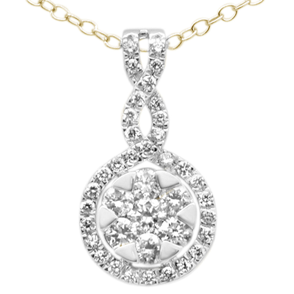 ''SPECIAL! .59CT G SI 14KT Yellow Gold Diamond Trendy Drop Dangle  Pendant NECKLACE 18''''''