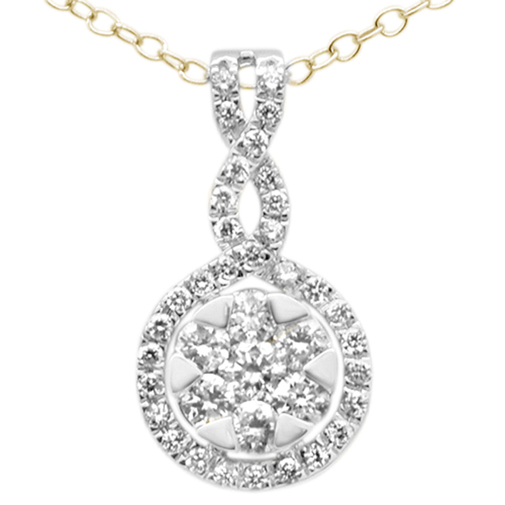 ''SPECIAL! .59CT G SI 14KT Yellow Gold Diamond Trendy Drop Dangle  PENDANT Necklace 18''''''