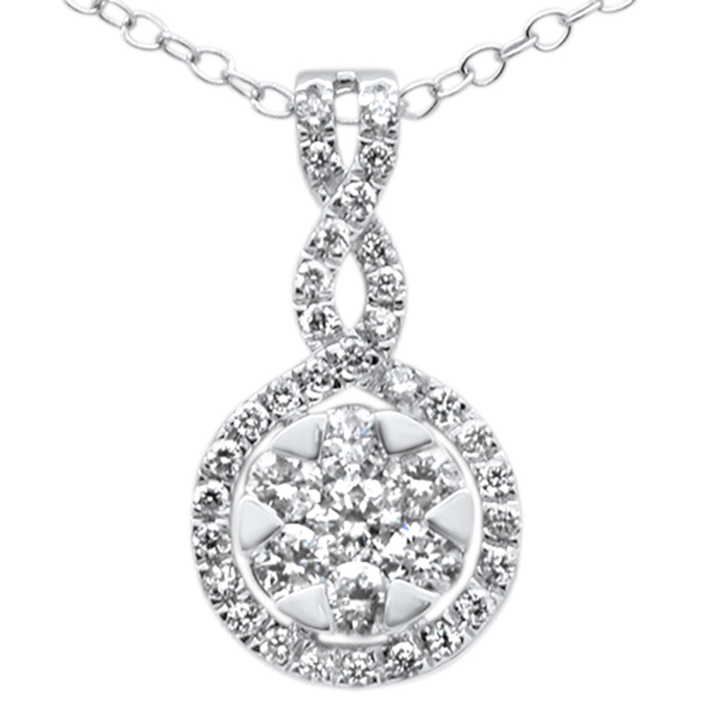 ''SPECIAL! .60CT G SI 14KT White Gold Diamond Trendy Drop Dangle PENDANT Necklace 18''''''