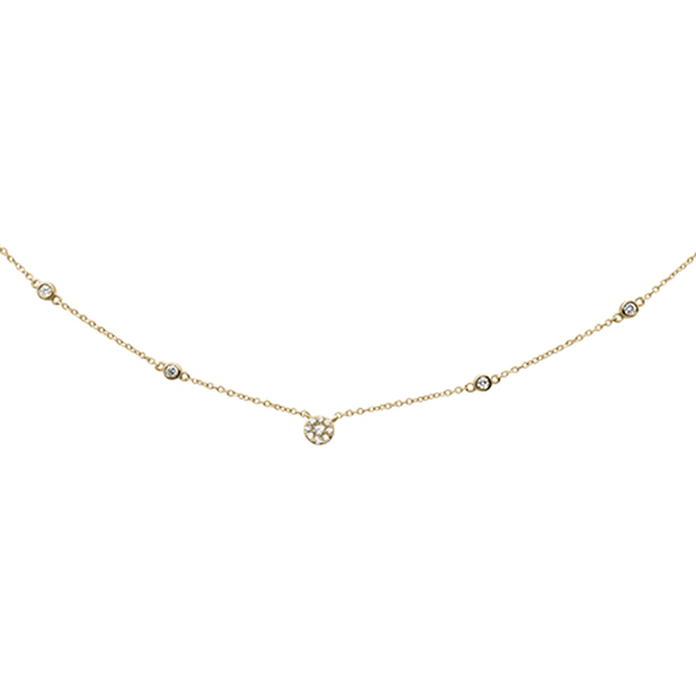 ''SPECIAL! .34CT G SI 14KT Yellow Gold Diamond Station Soliatire PENDANT Necklace''