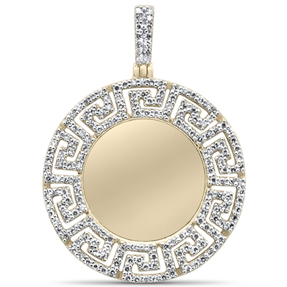 ''SPECIAL! .34CT G SI 10KT Yellow Gold Diamond Micro Pave Greek Key Design Memory CHARM Pendant''