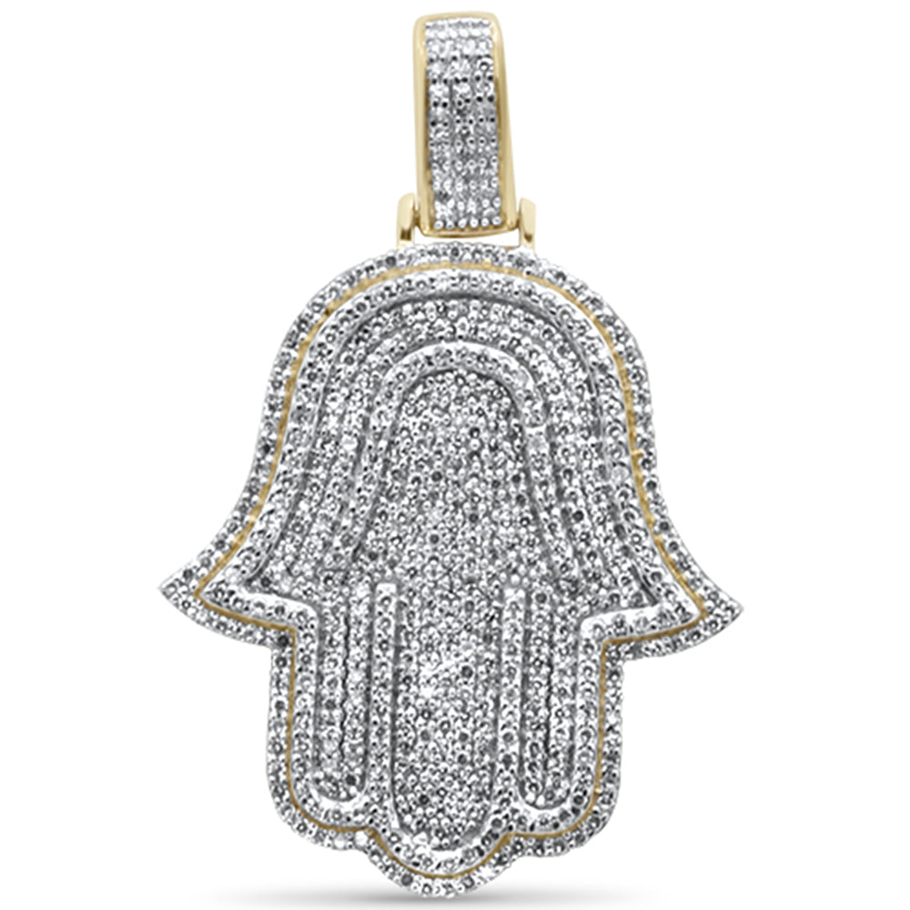 ''SPECIAL! .94CT G SI 10KT Yellow GOLD Diamond Micro Pave Iced Out Hand of Hamsah''