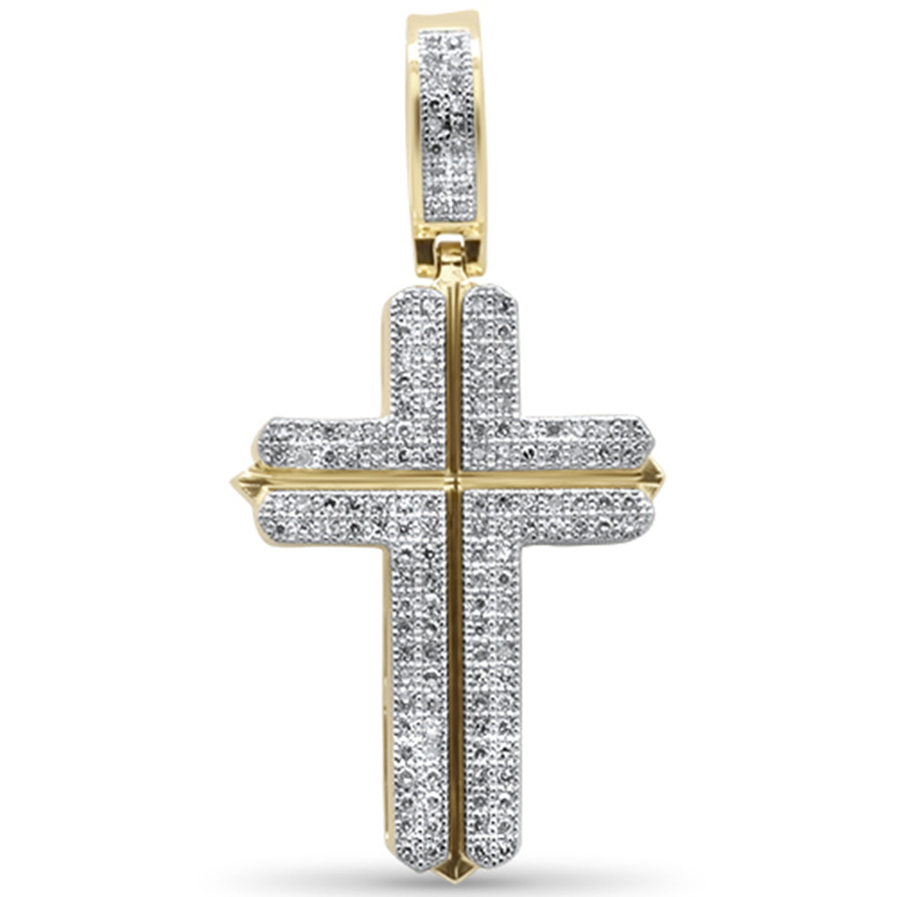 DIAMOND  CLOSEOUT!  .35ct G SI 10K Yellow Gold Diamond Cross HIP HOP Pendant