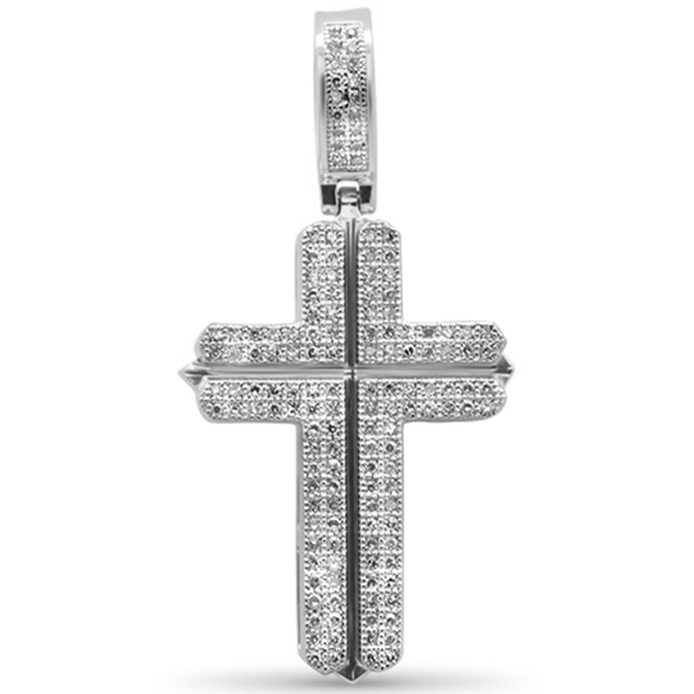 DIAMOND  CLOSEOUT!  .35ct G SI 10K White Gold Diamond Cross Hip Hop PENDANT