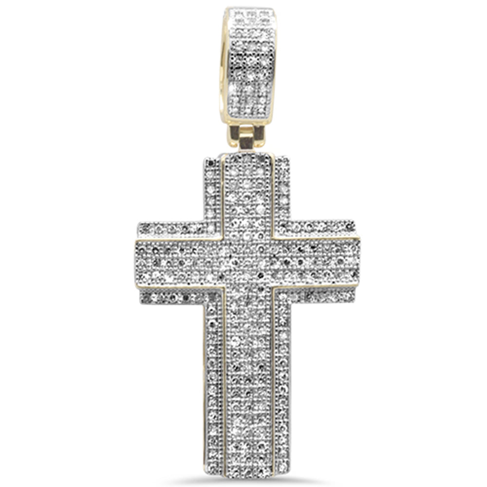''SPECIAL! .63CT G SI 10K Yellow Gold Diamond Iced Out Cross Charm PENDANT''