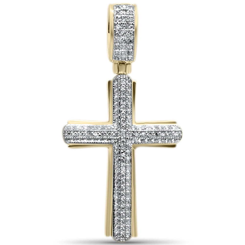 ''SPECIAL! .32CT G SI 10K Yellow Gold Diamond Iced Out Cross CHARM Pendant''