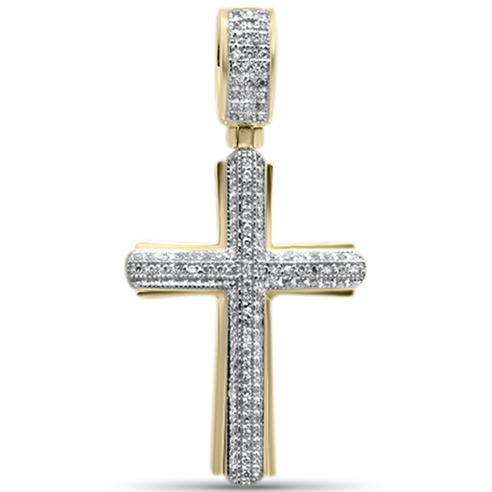 ''SPECIAL! .32CT G SI 10K Yellow Gold Diamond Iced Out Cross Charm PENDANT''