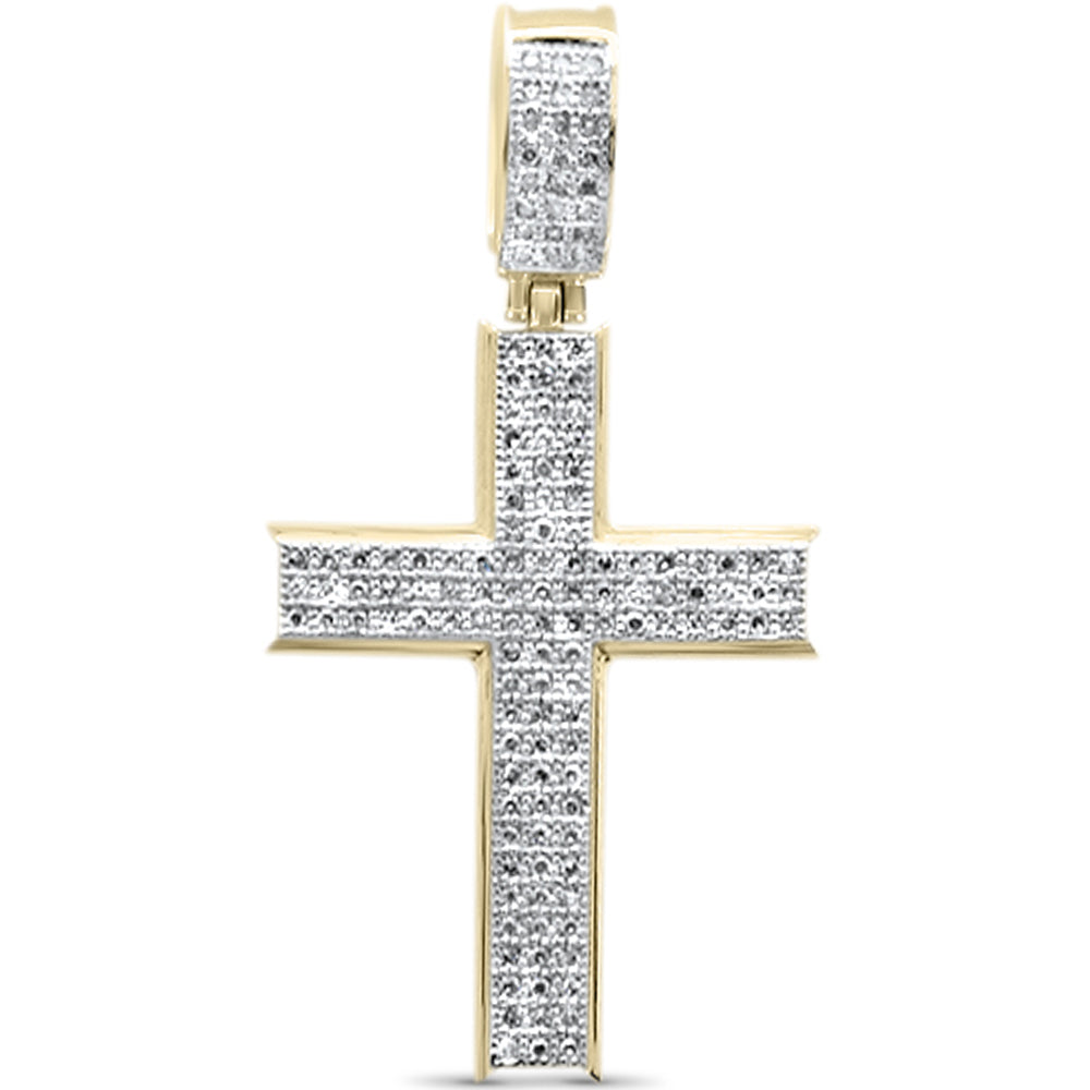 ''SPECIAL! .36CT G SI 10K Yellow Gold Diamond Iced Out Cross CHARM Pendant''