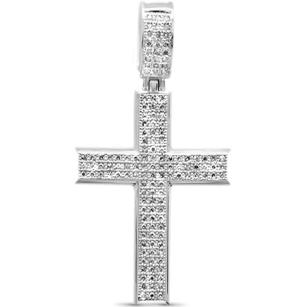 ''SPECIAL! .35ct G SI 10K White Gold Diamond Iced Out Cross Charm PENDANT''