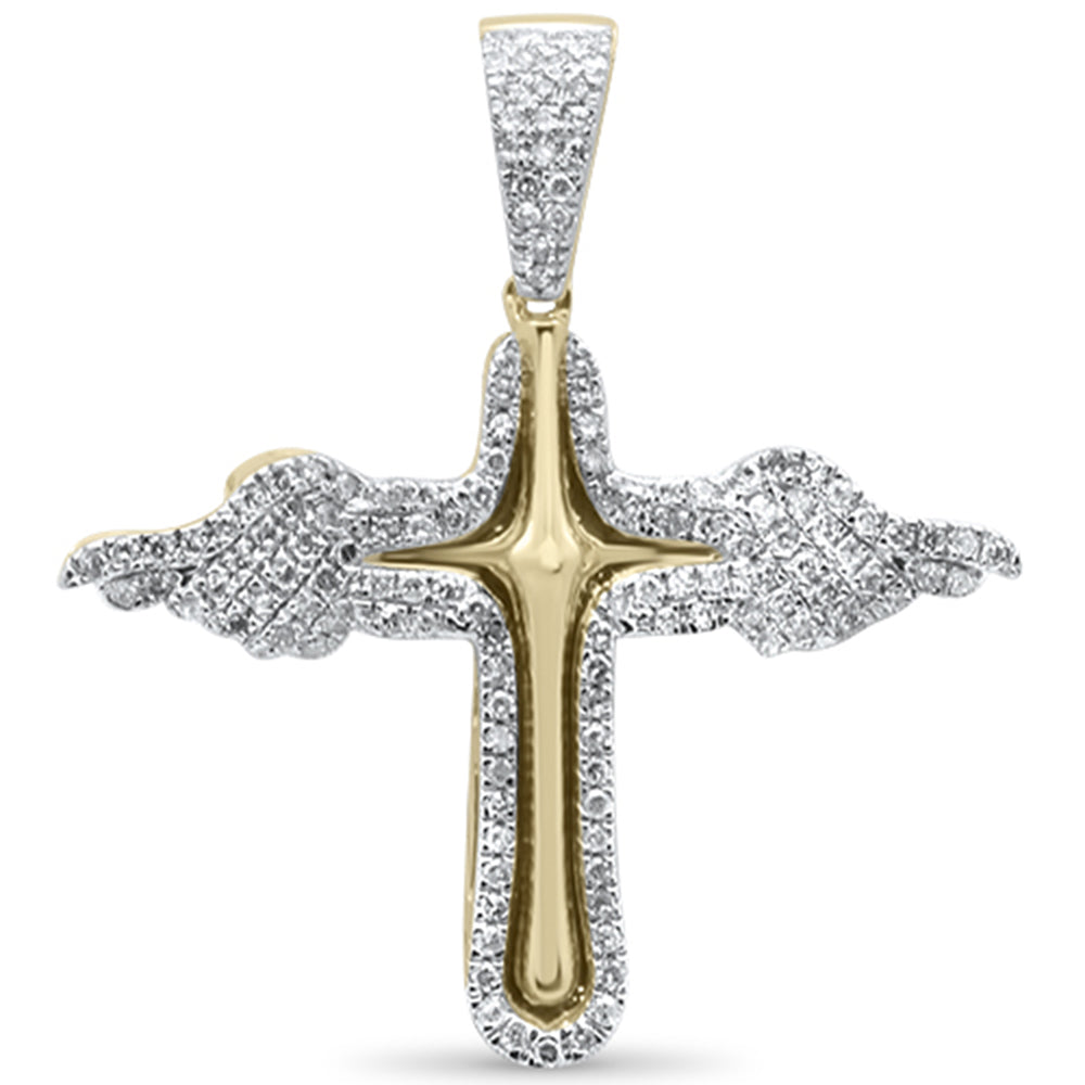 ''SPECIAL! .34CT G SI 10K Yellow Gold Diamond Iced Out Diamond Cross PENDANT''