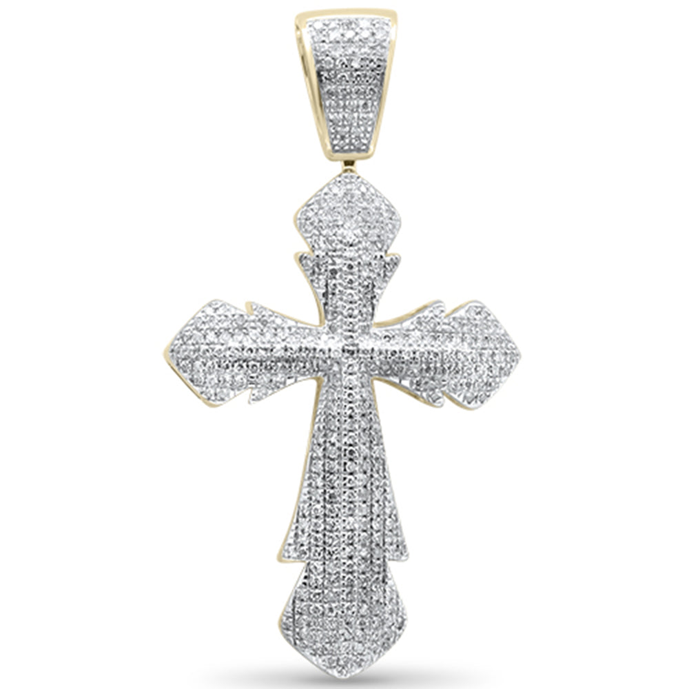 ''SPECIAL! .71CT G SI 10K Yellow GOLD Diamond Iced Out Cross Charm Pendant''