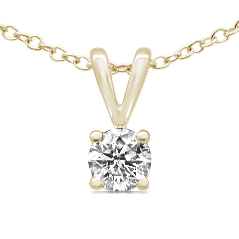 ''SPECIAL!.28ct G SI 14K Yellow Gold Diamond Solitaire Pendant NECKLACE 18'''' Long''