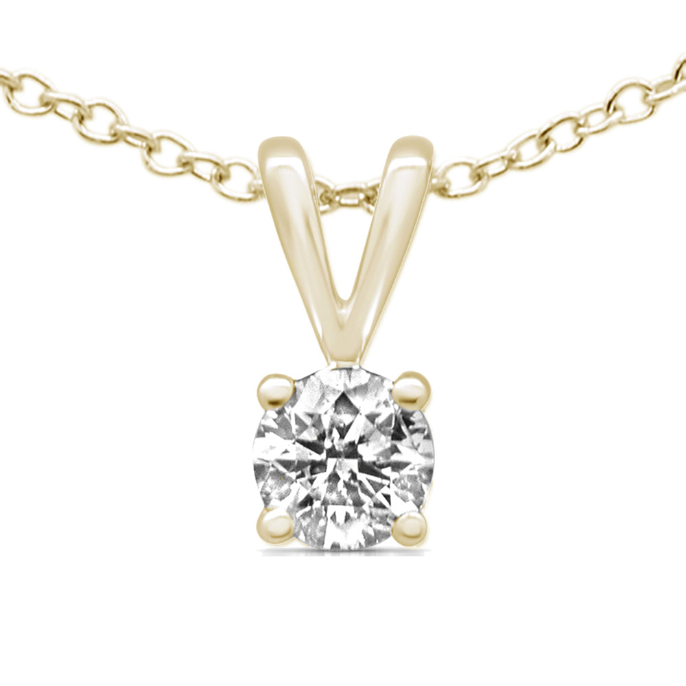''SPECIAL!.28ct G SI 14K Yellow Gold Diamond Solitaire PENDANT Necklace 18'''' Long''