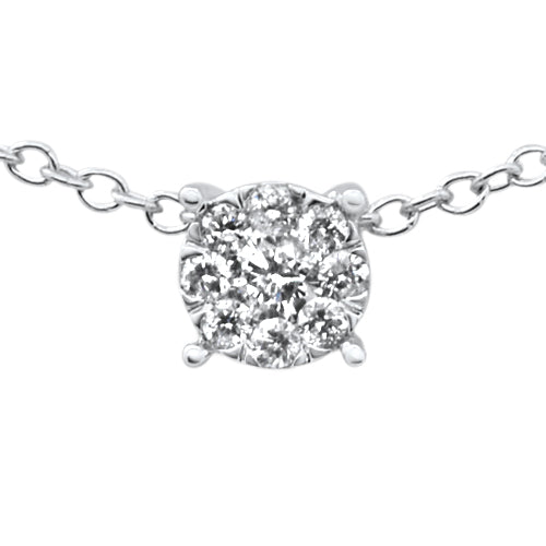 ''.11ct G SI 10K White GOLD Diamond Fashion Necklace 18'''' Long''