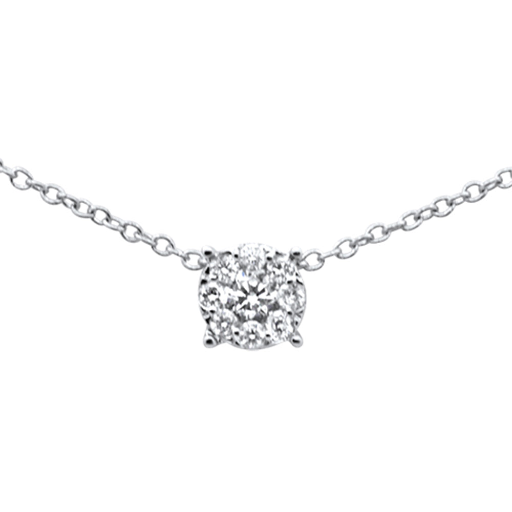 ''.18ct F SI 10K White Gold Diamond PENDANT Necklace 18''''''