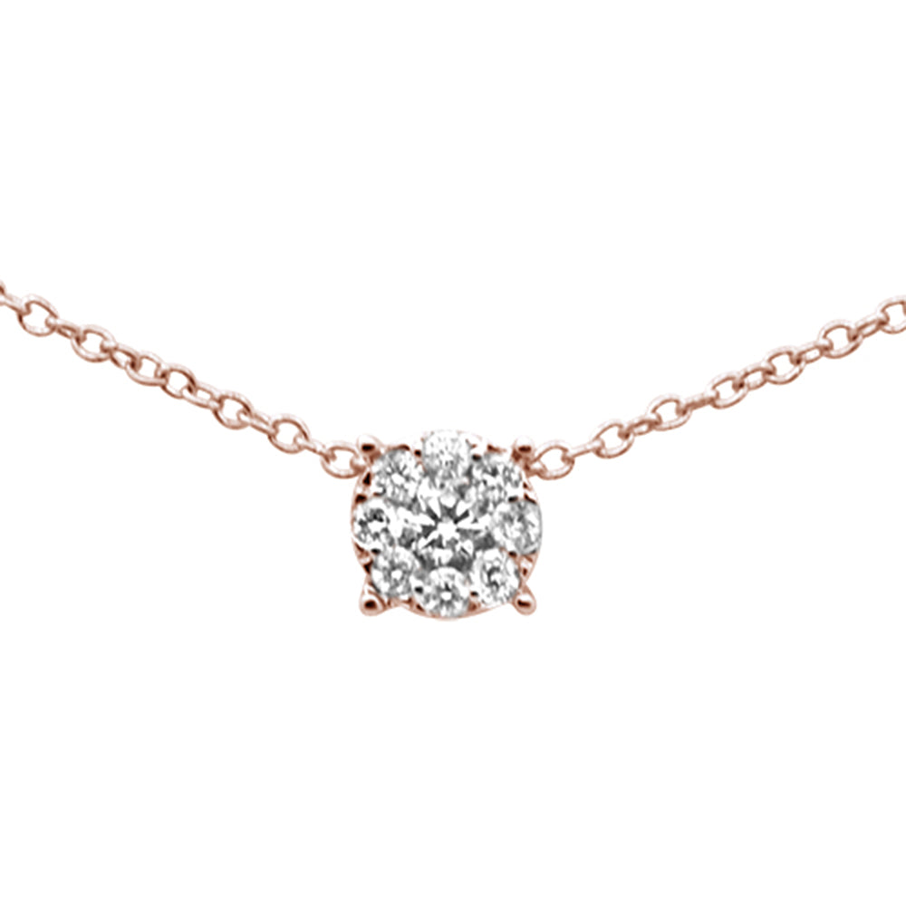 ''.18ct F SI 10K Rose GOLD Diamond Pendant Necklace 18''''''