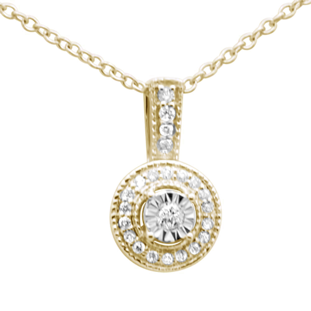 ''.10ct G SI 10K Yellow Gold Diamond Solitaire Pendant NECKLACE 18''''''