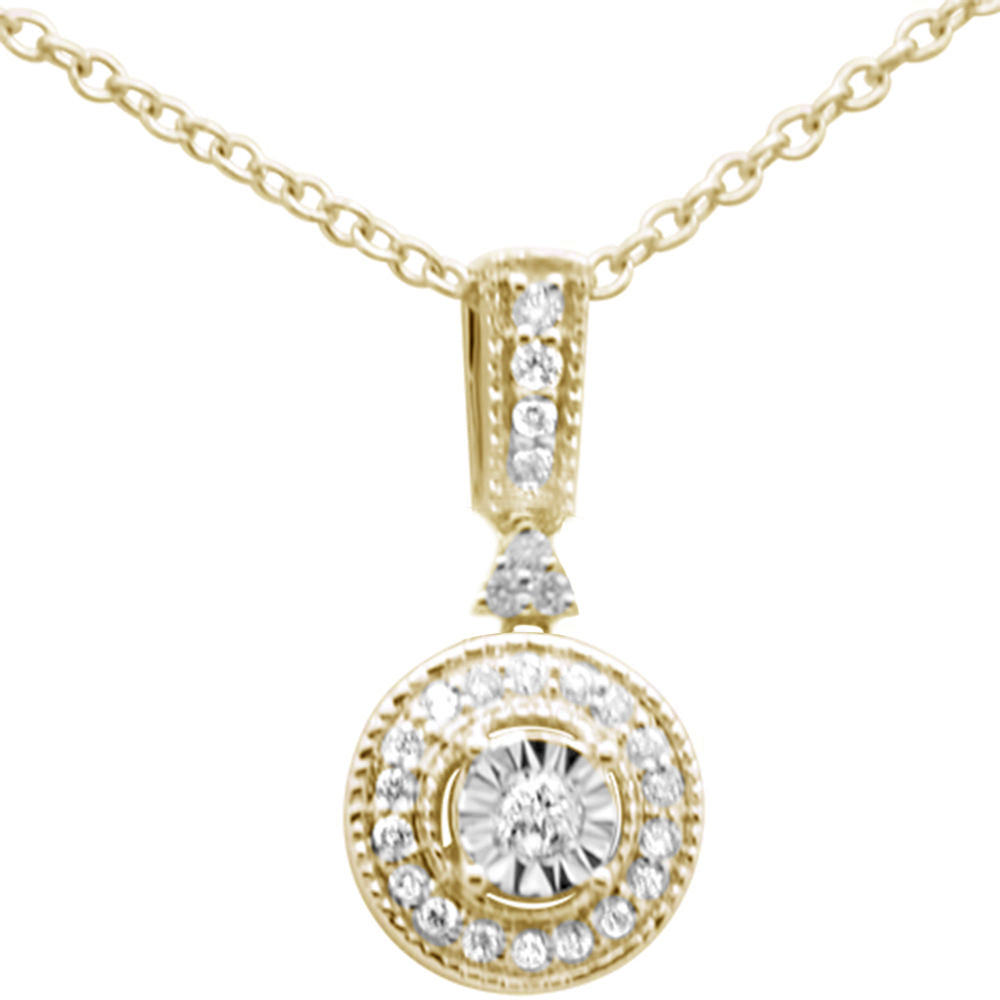 ''.10ct G SI 10K Yellow GOLD Diamond Pendant Necklace 18''''''