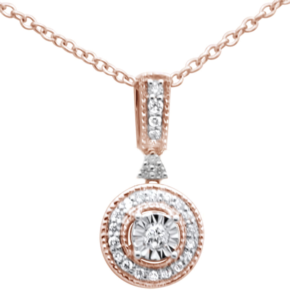 .10ct G SI 10K Rose Gold Diamond PENDANT Necklace