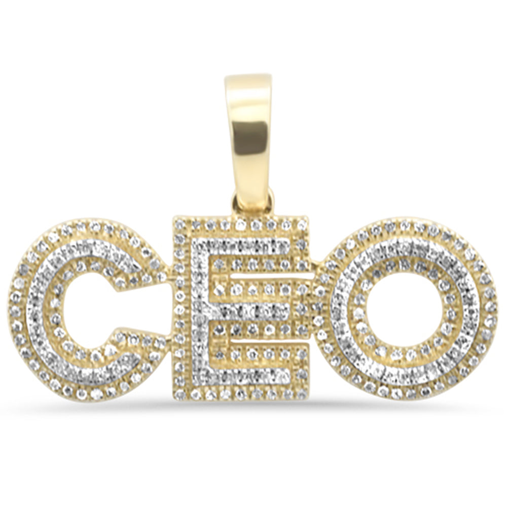 ''SPECIAL! .35ct G SI 10K Yellow Gold Diamond Hip Hop Iced out ''''CEO'''' CHARM Pendant''