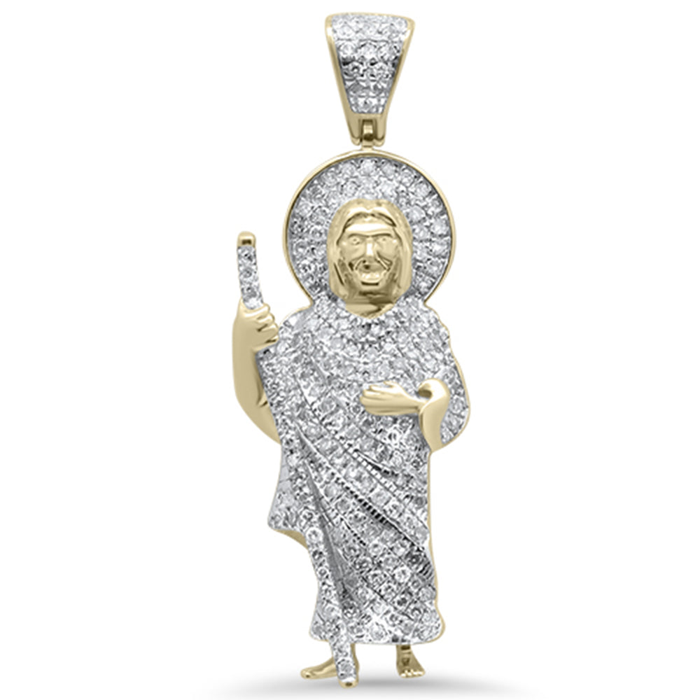 ''SPECIAL! .54ct G SI 10K Yellow Gold Diamond Hip Hop Iced Out Jesus Charm PENDANT''