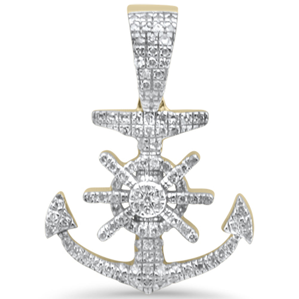 ''SPECIAL! .26ct G SI 10K Yellow Gold Diamond Hip Hop Anchor CHARM Pendant''