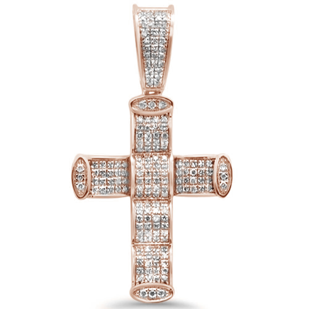 <span style="color:purple">SPECIAL!</span> .42ct G SI 10K Rose Gold Diamond Cross Pendant