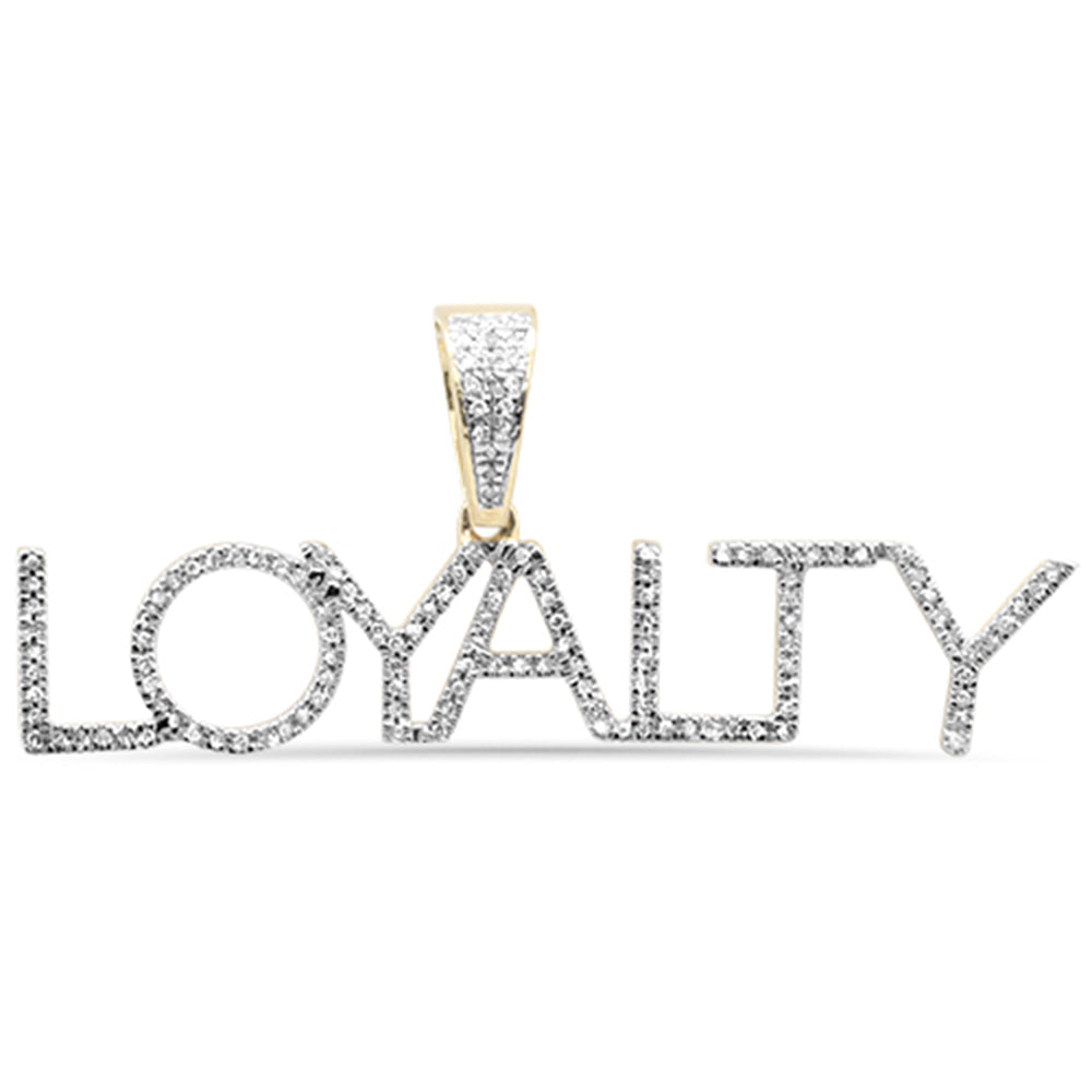 ''SPECIAL! .19ct G SI 10K Yellow GOLD Diamond Custom ''''LOYALTY'''' Iced Out Hip Hop Pendant''