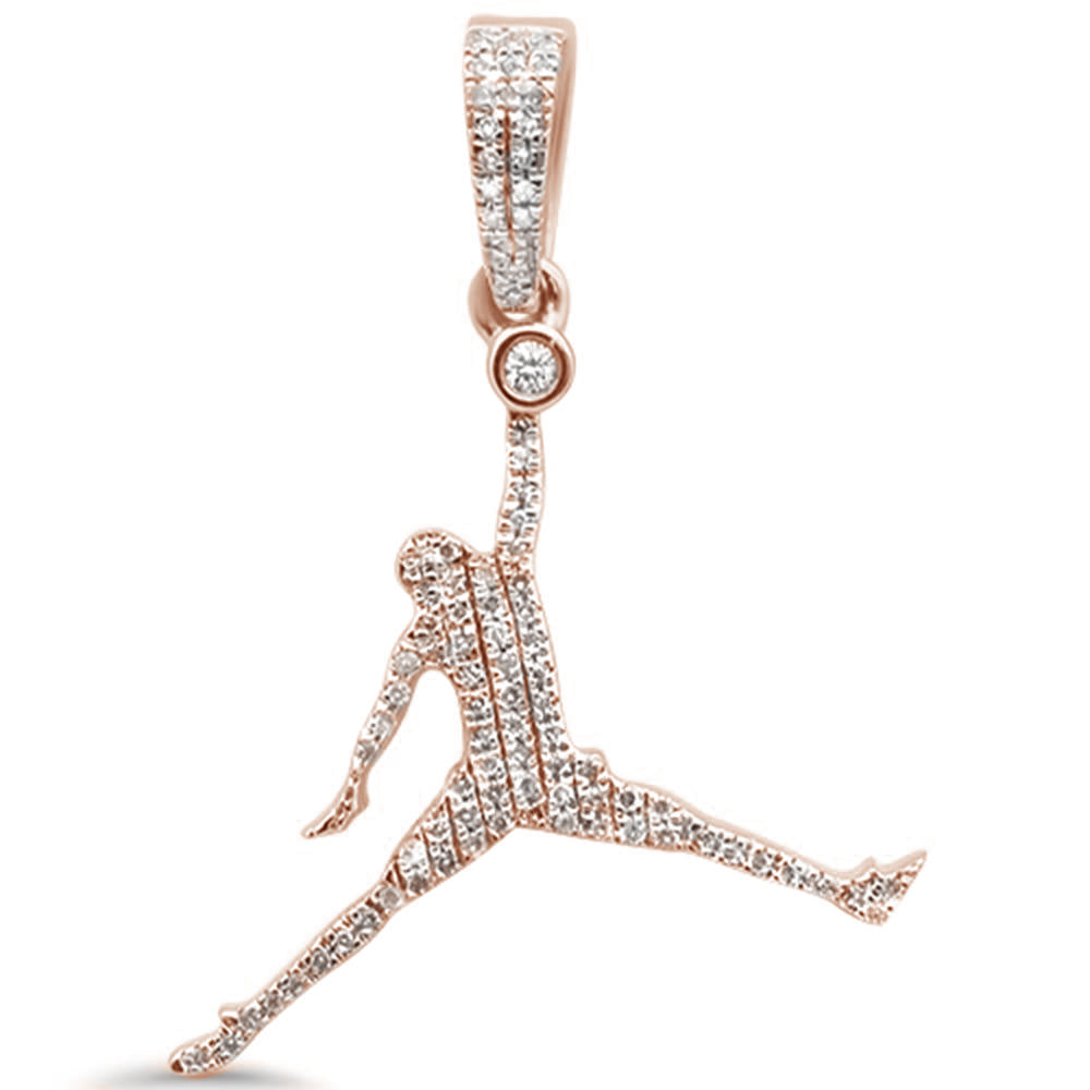<span style="color:purple">SPECIAL!</span> .17ct G SI 10K Rose Gold Diamond Hip Hop Basketball Pendant