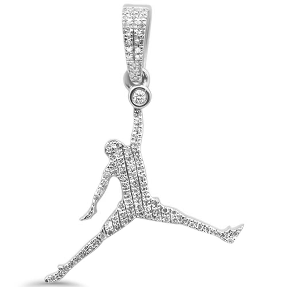 <span style="color:purple">SPECIAL!</span> .17ct G SI 10K White Gold Diamond Hip Hop Basketball Pendant