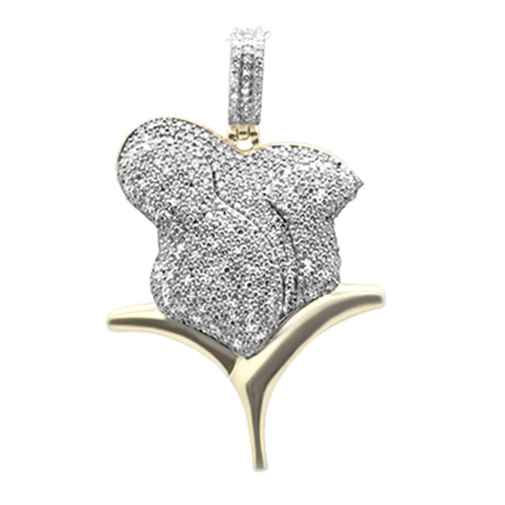 ''SPECIAL! .73ct G SI 10K Yellow Gold DIAMOND Hip Hop Blooming Flower Custom Pendant''