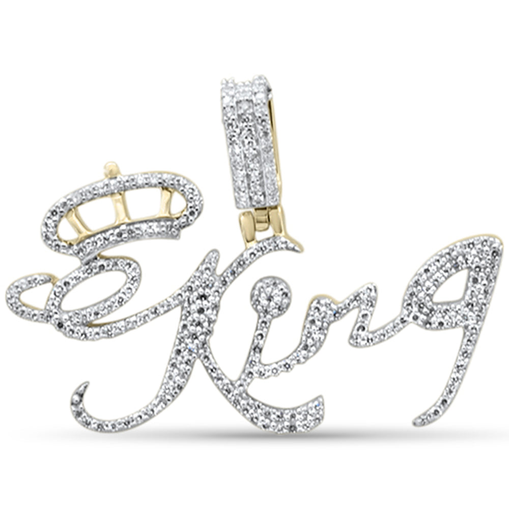''SPECIAL! .39ct G SI 10K Yellow GOLD Diamond ''''KING'''' Hip Hop Iced Out Custom Pendant''