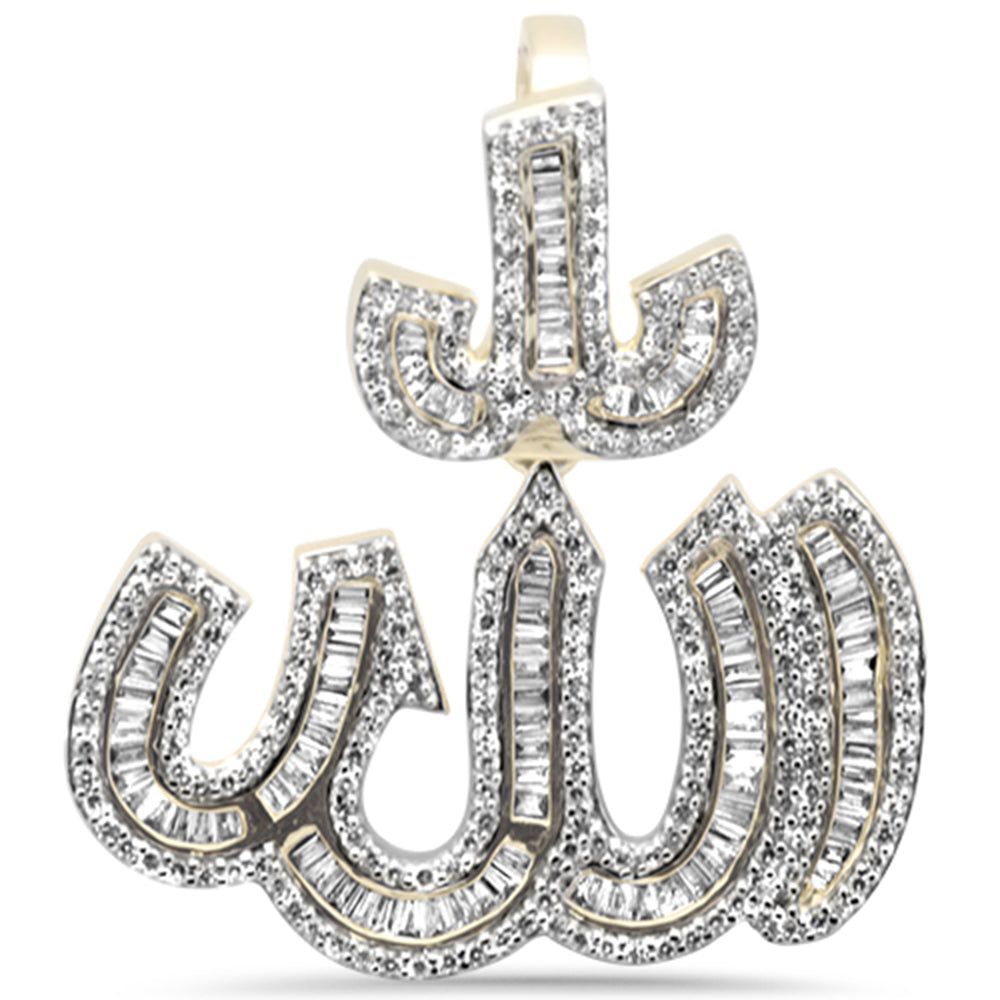 ''SPECIAL! .74ct G SI 10K Yellow Gold DIAMOND Hip Hop Custom Iced Out Allah Pendant''