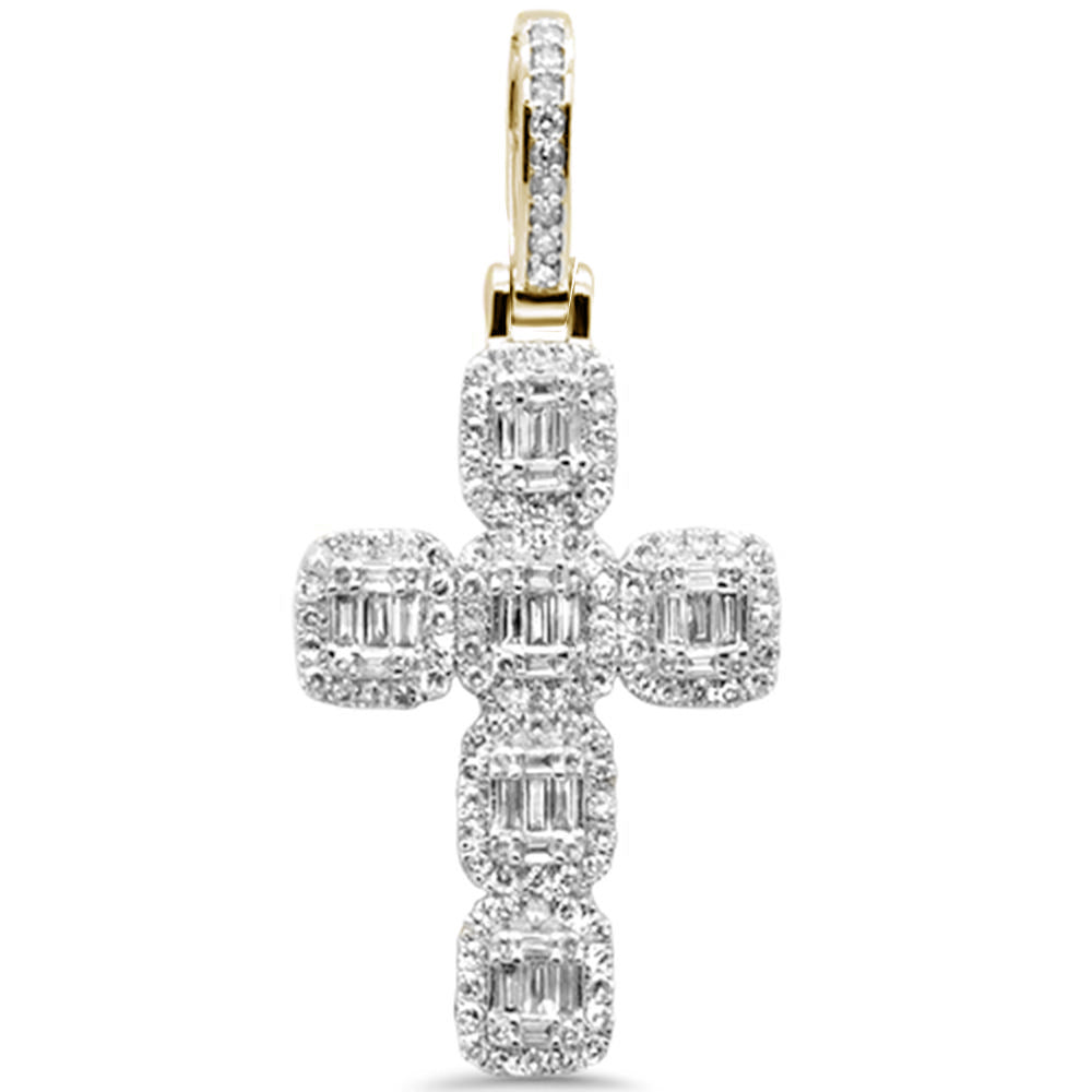 ''SPECIAL! 1.27ct G SI 10K Yellow Gold DIAMOND Hip Hop Cross Pendant''