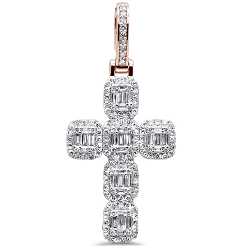 ''SPECIAL!1.31ct G SI 10K Rose Gold DIAMOND Hip Hop Cross Pendant''