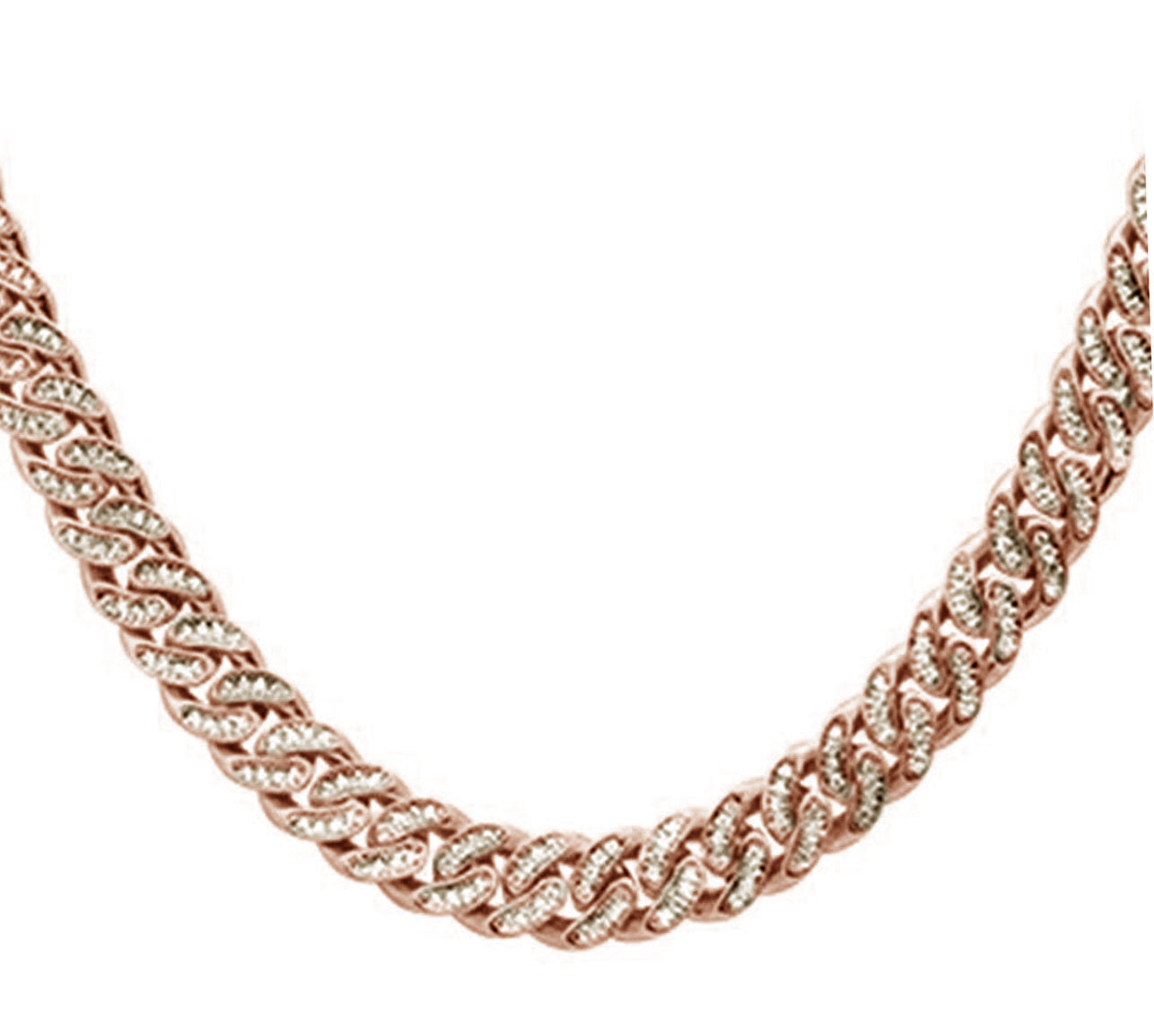 ''SPECIAL! 4mm 1.49ct G SI 14k Rose Gold Round Diamond Cuban NECKLACE 18''''''