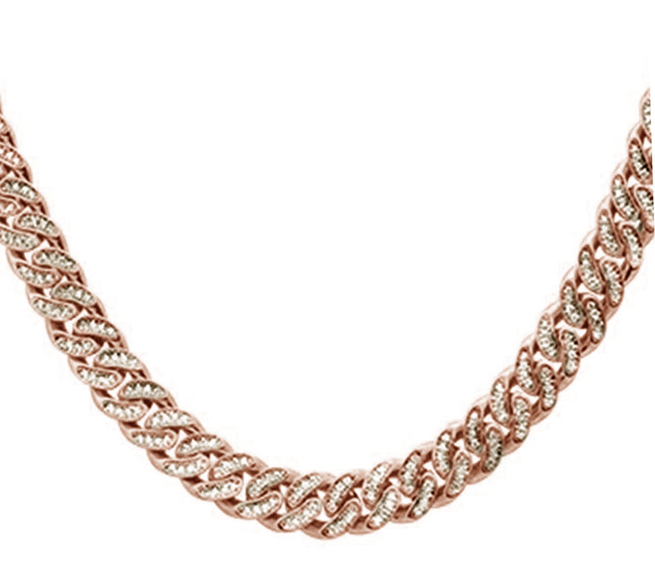 ''SPECIAL! 5mm 1.87ct G SI 14k Rose GOLD Diamond Round Cuban Necklace 22''''''