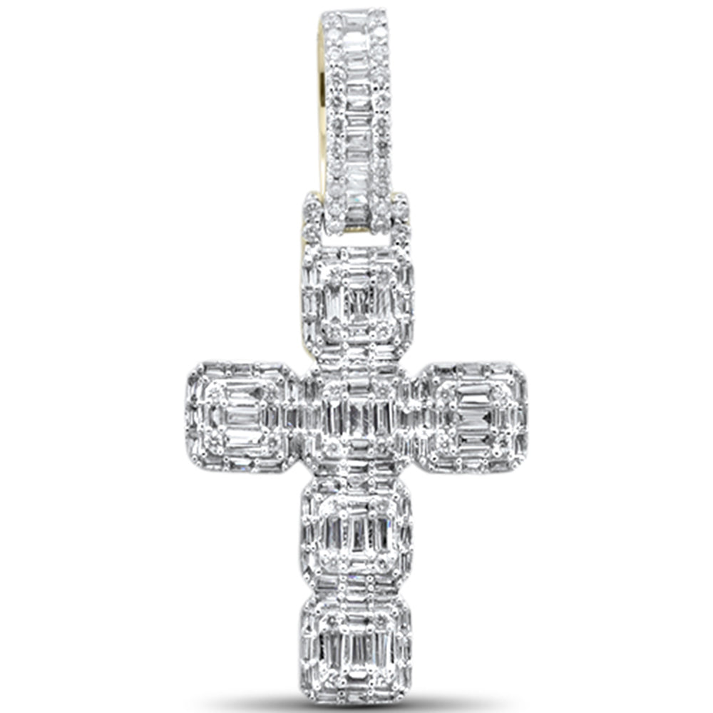 ''SPECIAL! 2.16ct G SI 10K Yellow Gold Baguette Diamond Cross PENDANT''