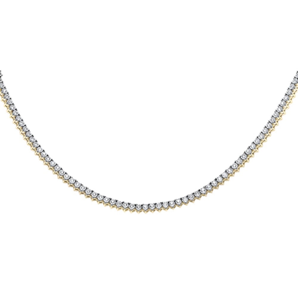 <span style="color:purple">SPECIAL!</span> 1.86ct G SI 10K Yellow Gold Diamond Tennis Necklace 22"