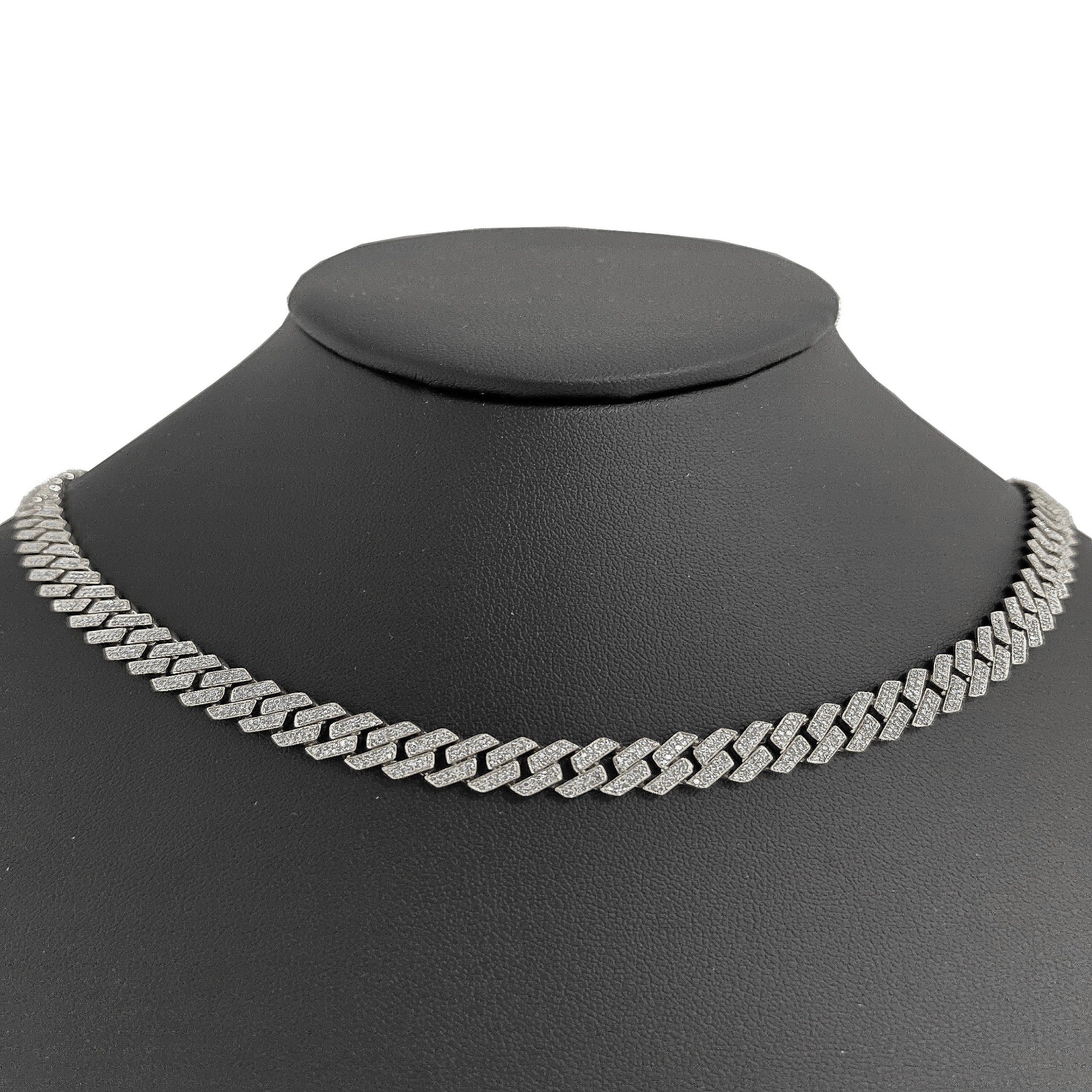 ''SPECIAL! 7MM 5.79ct G SI 14K White Gold Diamond Square Cuban NECKLACE 22''''''