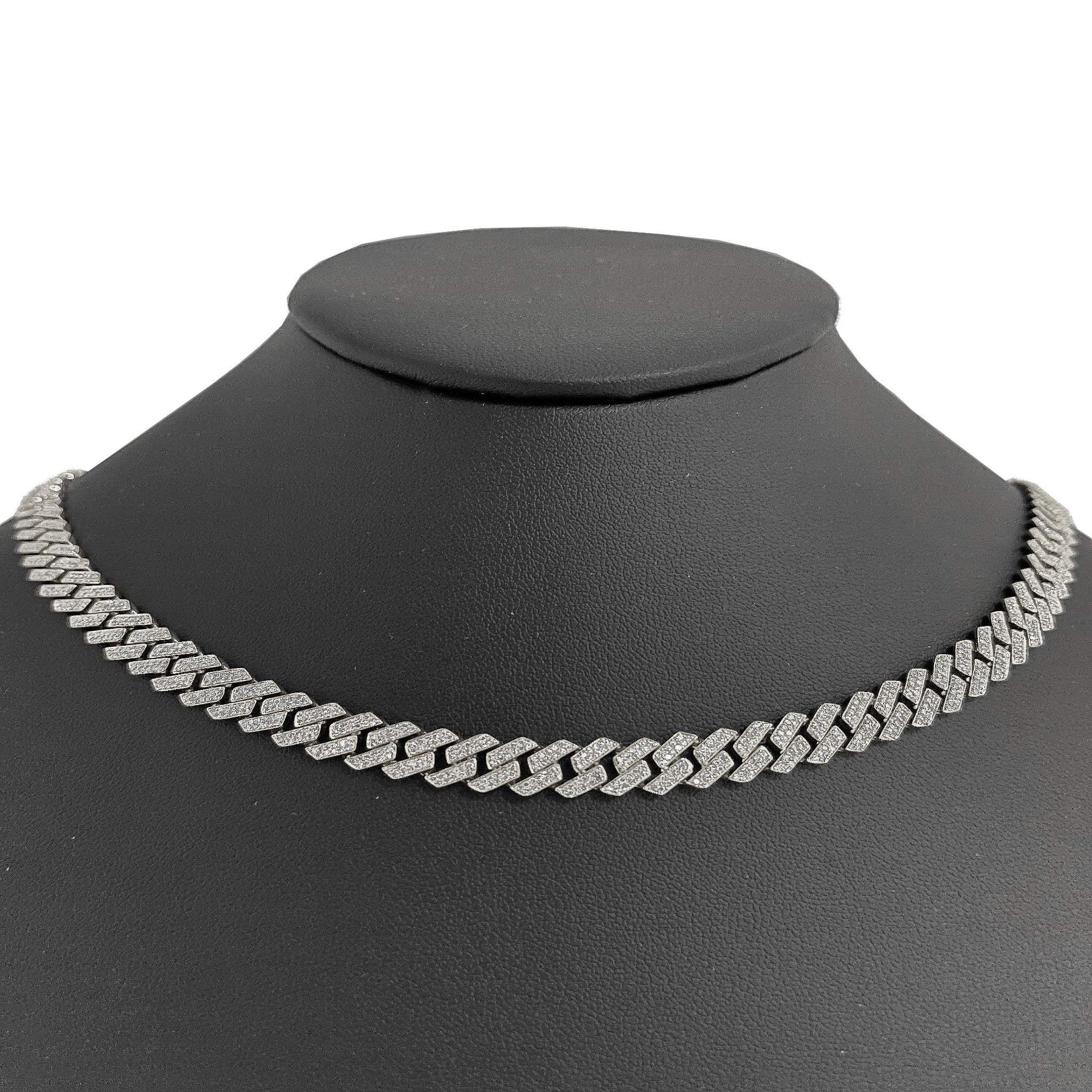''SPECIAL! 7MM 5.79ct G SI 14K White GOLD Diamond Square Cuban Necklace 22''''''