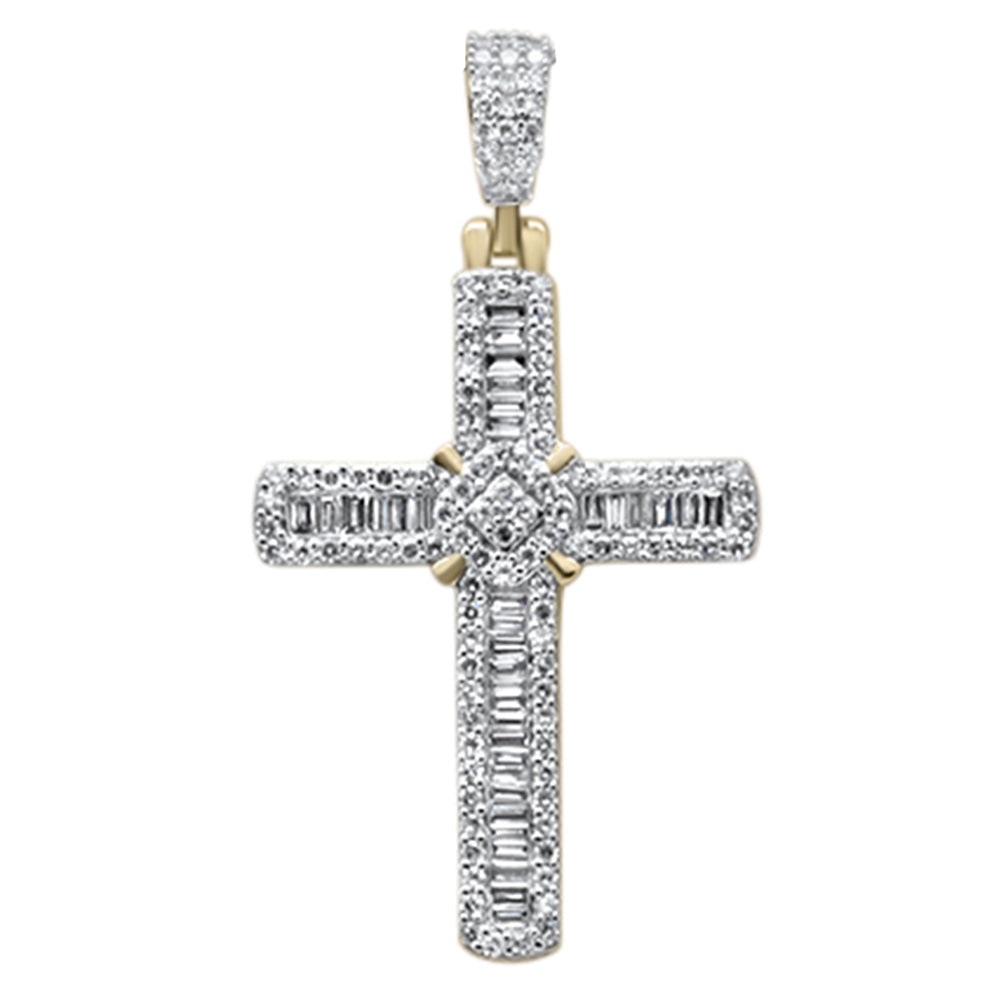 ''SPECIAL! 1.0ct G SI 10K Yellow Gold Baguette Diamond Cross PENDANT''