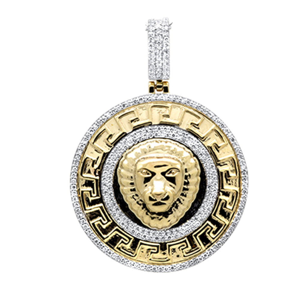 DIAMOND  CLOSEOUT!  .40ct G SI 10K Yellow Gold DIAMOND Hip Hop Lion Head Pendant