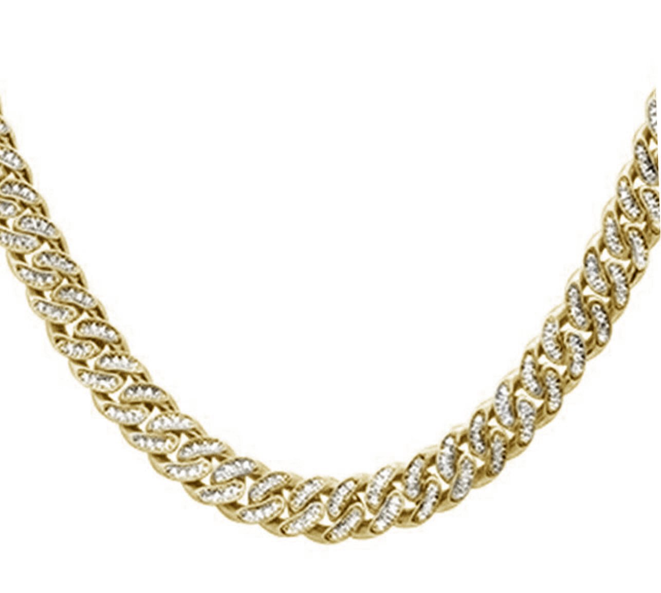 ''SPECIAL! 5mm 1.56ct G SI 14k Yellow GOLD Diamond Round Cuban Necklace 18''''''