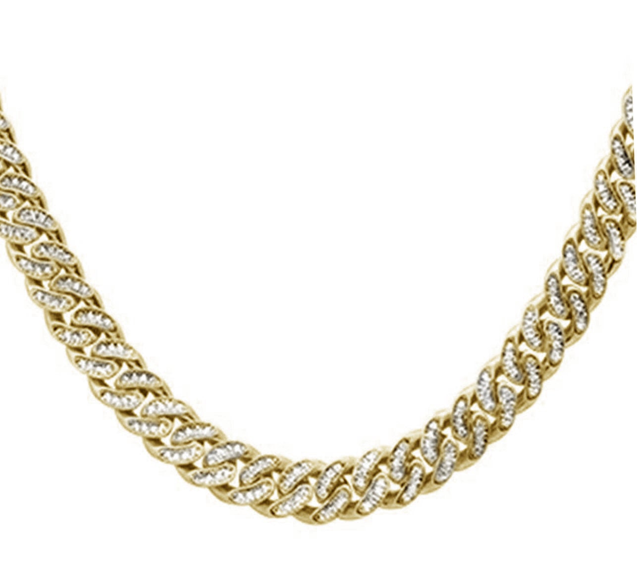 ''SPECIAL! 5mm 1.45ct G SI 14k Yellow Gold Diamond Round Cuban NECKLACE 18''''''