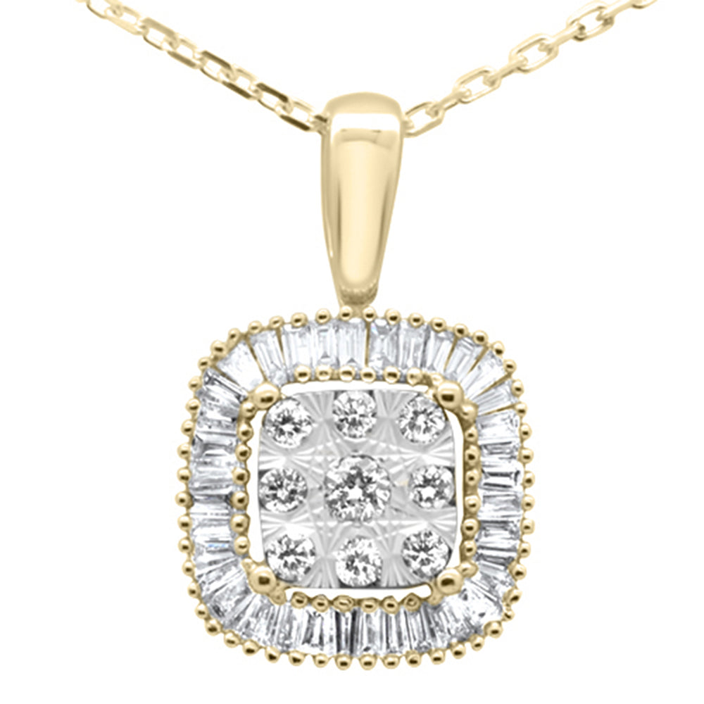 ''SPECIAL! .32ct G SI 14K Yellow Gold Baguette & Round DIAMOND Pendant''