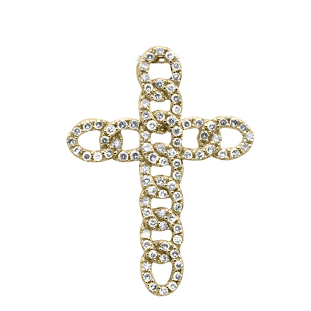 ''SPECIAL! .38ct G SI 14K Yellow Gold Diamond Cuban Cross PENDANT''